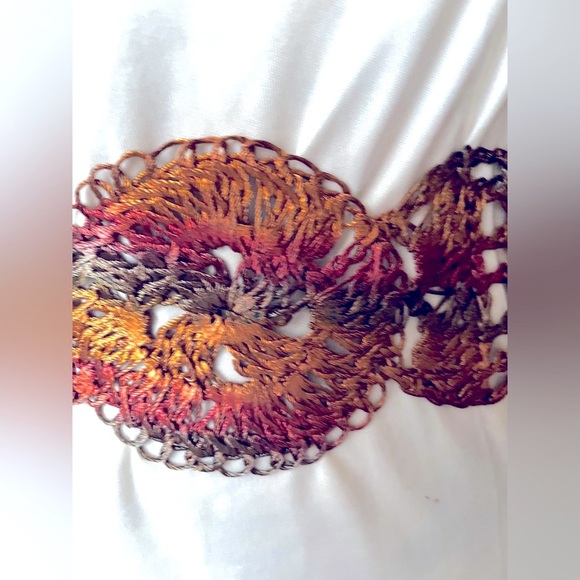 Vintage metal knit lace belt.